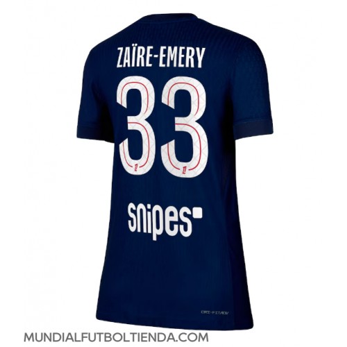 Camiseta Paris Saint-Germain Warren Zaire-Emery #33 Primera Equipación Replica 2025-26 para mujer mangas cortas